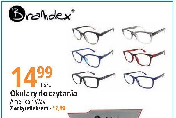 Okulary do czytania z antyrefleksem Brandex promocja