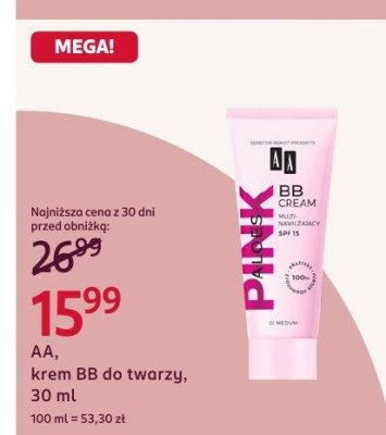 Krem BB do twarzy AA, 30 ml promocja w Rossmann