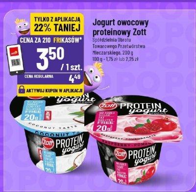 Jogurt owocowy proteinowy Zott różne rodzaje promocja w POLOmarket