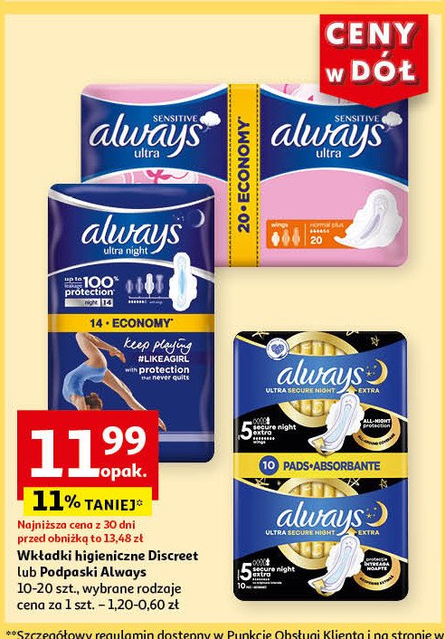 Podpaski ultra normal plus Always promocja