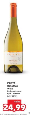 Wino Porta Reserva białe wytrawne promocja w Kaufland