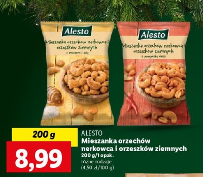 Mieszanka orzechów nerkowca i orzeszków ziemnych z papryczką chili Alesto promocja