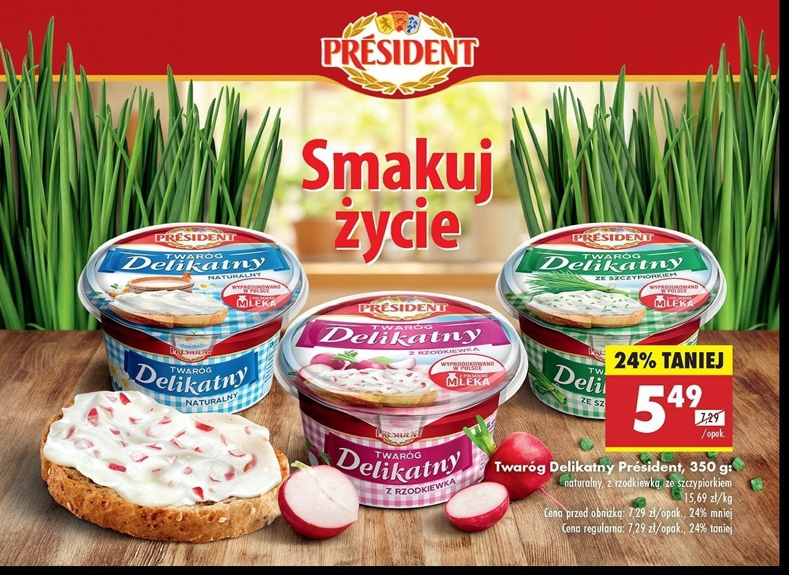Twaróg delikatny naturalny President promocja