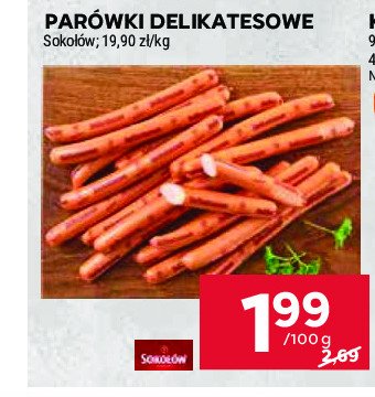 Parówki delikatesowe Sokołów promocja