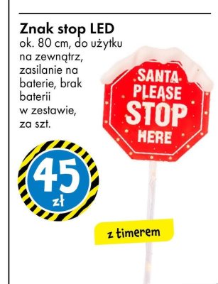 Znak stop LED promocja w Tedi