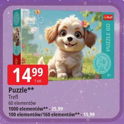 Puzzle Trefl 60 elementów, 1000 elementów, 100 elementów/160 elementów promocja w Leclerc