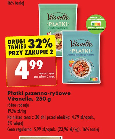 Płatki z otrębami pszennymi Vitanella promocja