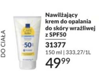 Krem nawilżający do opalania do skóry wrażliwej z SPF50 promocja w AVON