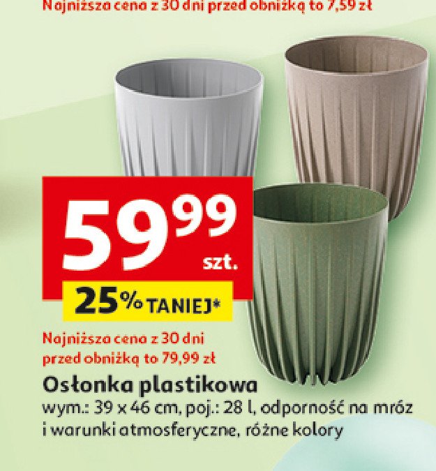 Osłonka plastikowa 28 cm promocja w Auchan
