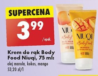 Krem do rąk regenerujący mango Niuqi #bodyfood promocja