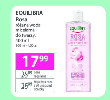 Woda różana Equilibra rosa promocja w Hebe