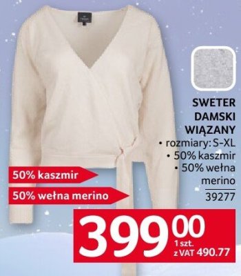 Sweter damski wiązany promocja w Selgros