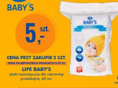 Płatki kosmetyczne dla niemowląt Life baby Life (super-pharm) promocja