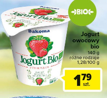 Jogurt truskawka Bakoma jogurt bio promocje