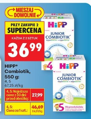 Mleko modyfikowane HiPP Combiotik 4, 550 g promocja w Biedronka