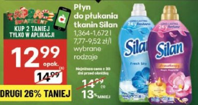 Płyn do płukania tkanin Silan wybrane rodzaje promocja w Delikatesy Centrum