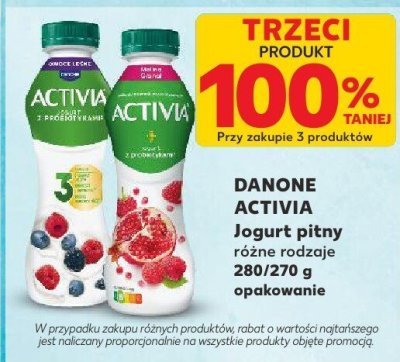 Jogurt pitny różne rodzaje Activia promocja w Kaufland