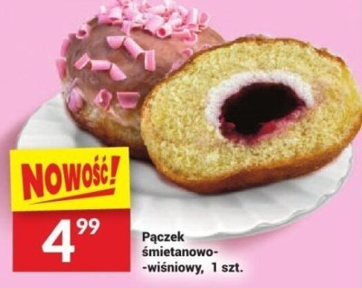 Pączek śmietanowo-wiśniowy 1 szt. promocja w Twój Market