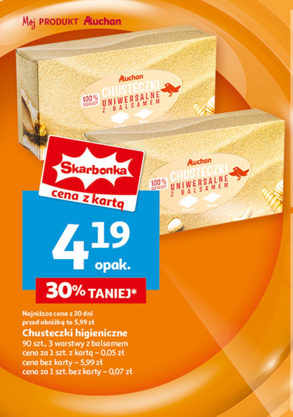 Chusteczki uniwersalne Auchan promocja