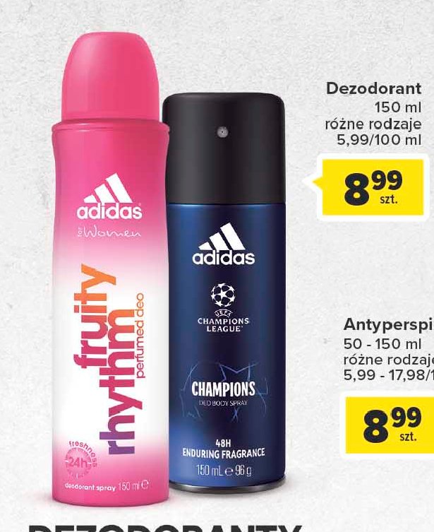 Dezodorant w sprayu Adidas men champions league Adidas cosmetics promocja