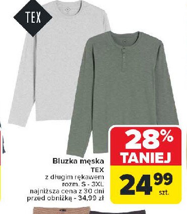 Bluzka męska z długim rękawem s-3xl Tex promocja w Carrefour