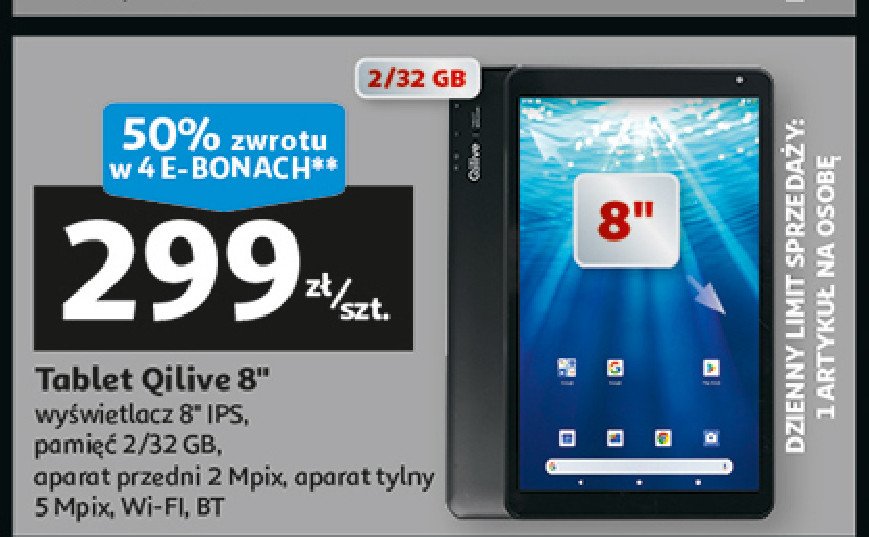 Tablet 8 2/32 Qilive promocja