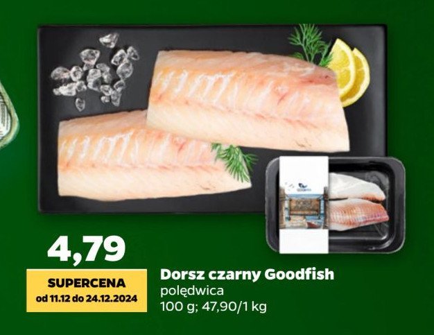 Dorsz czarny polędwica Good fish promocja w Netto