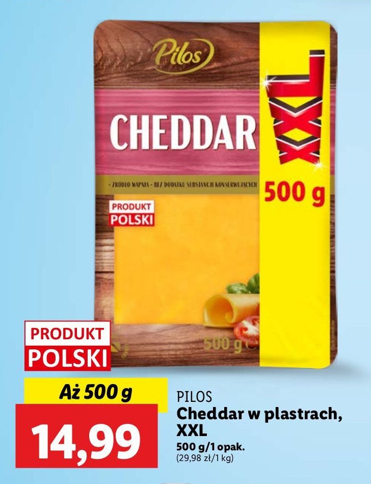 Ser cheddar w plastrach Pilos promocja