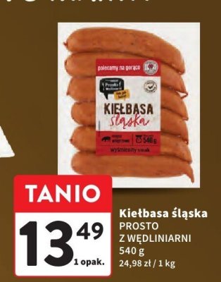 Kiełbasa śląska PROSTO Z WĘDLINIARNI promocja w Intermarche