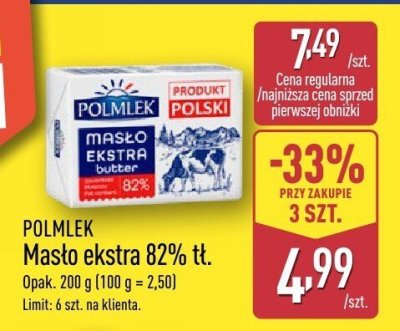 Masło ekstra 82% tł. promocja w Aldi