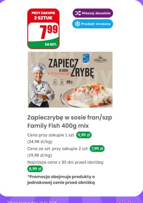 Zapiecz rybę w sosie francuskim 400g mix promocja w Dino