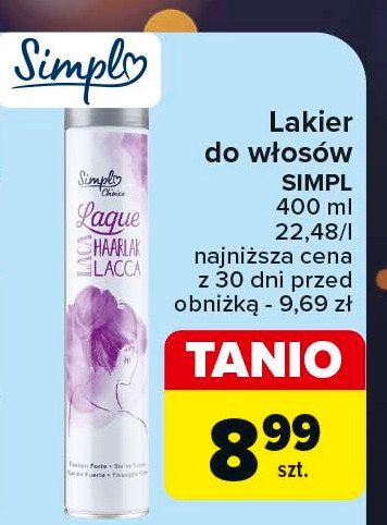 Lakier do włosów Simpl promocja