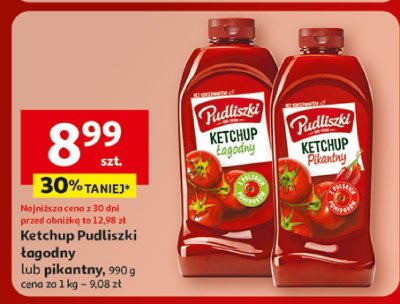 Ketchup Pudliszki łagodny lub pikantny promocja w Auchan