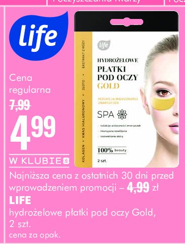 Płatki pod oczy gold Life (super-pharm) promocja