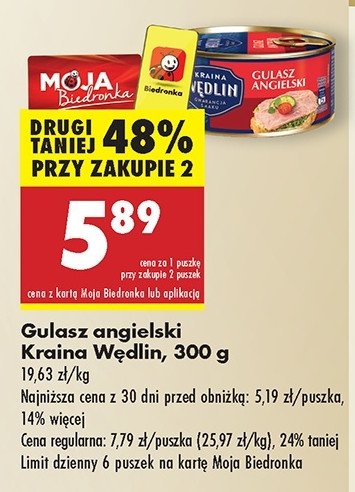 Gulasz angielski Kraina wędlin promocja w Biedronka