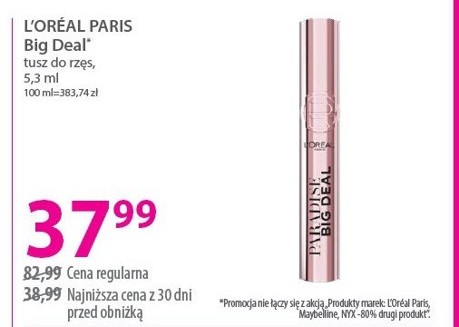 Tusz L'oreal paradise big deal promocja w Hebe