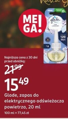 Glade, elektryczny odświeżacz powietrza z zapasem, 20 ml promocja w Rossmann