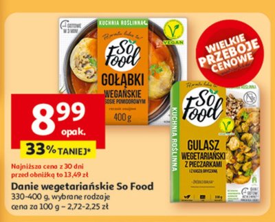 Gulasz wegetariański z pieczarkami i z kaszą gryczaną So food promocja