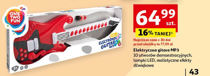 Gitara elektryczna mp3 One two fun promocja w Auchan