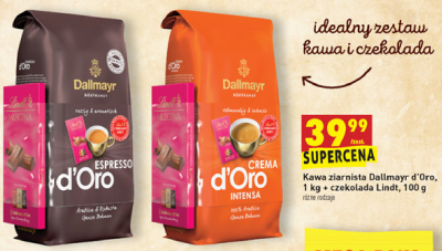 Kawa + czekolada lindt Dallmayr crema d'oro intensa promocja