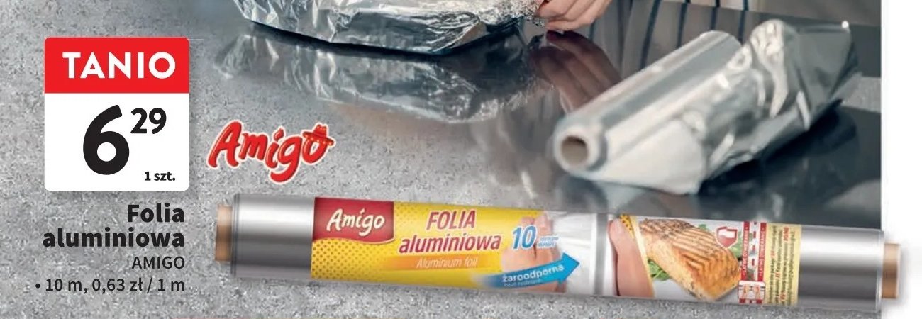 Folia aluminiowa 10 m Amigo promocja w Intermarche
