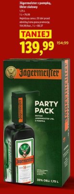 Likier ziołowy Jägermeister z pompką promocja w Lidl