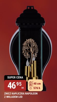 ZNICZ KAPLICZKA NAPOLEON Z WKŁADEM LED promocja w bi1