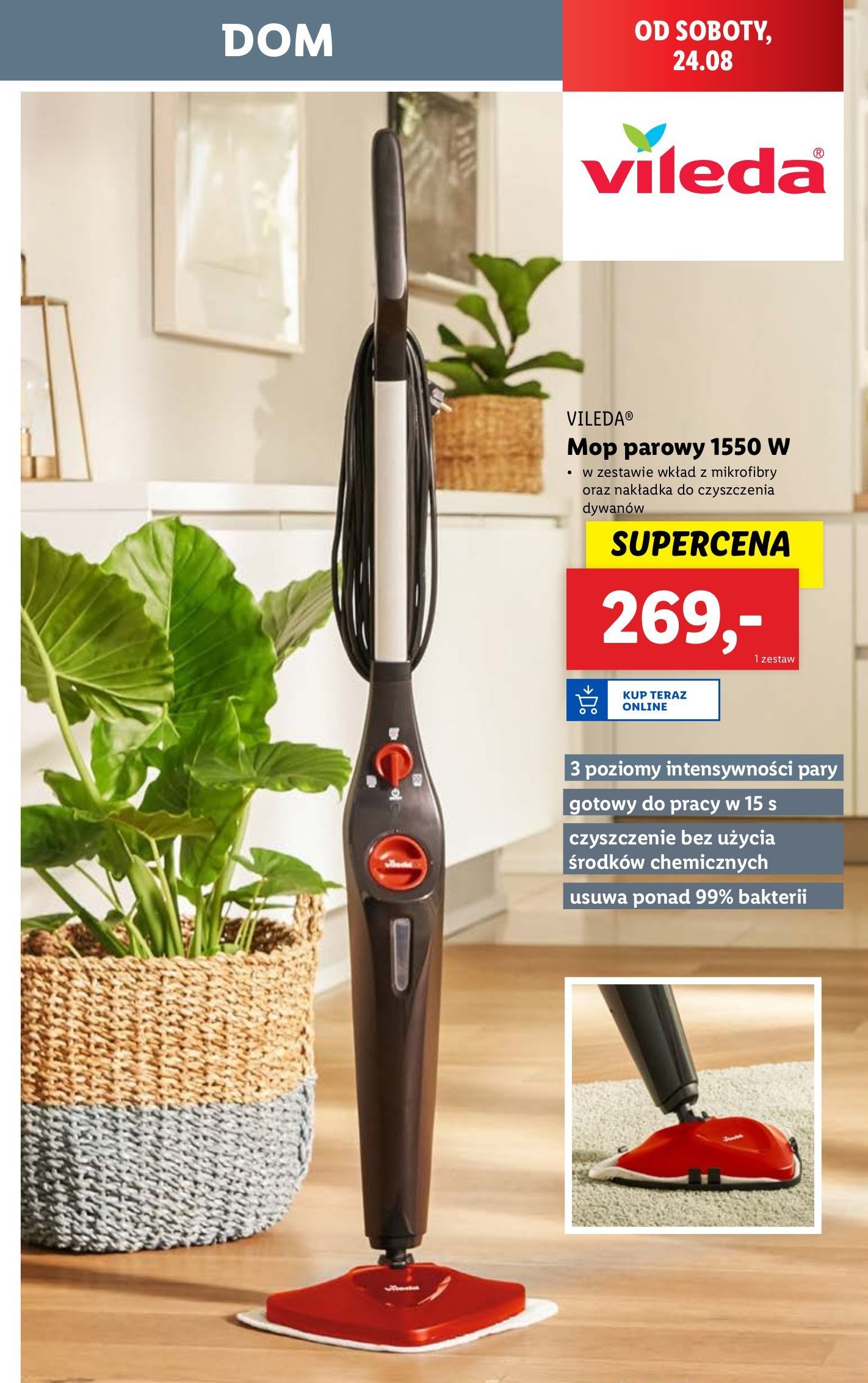 Mop parowy 1550w Vileda promocja