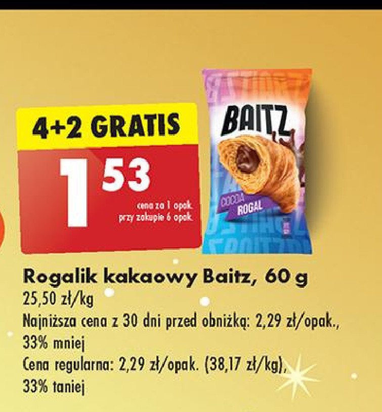 Rogalik kakaowy Baitz promocja w Biedronka