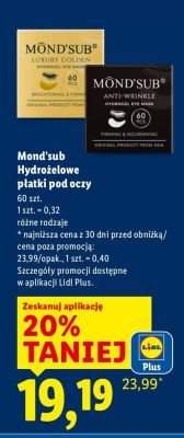 Płatki pod oczy Mond'sub Hydrożelowe płatki pod oczy promocja w Lidl