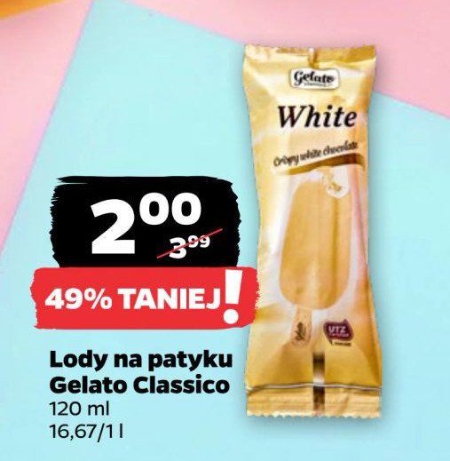 Lód white Gelato classico promocja