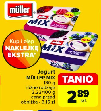 Jogurt malina- jeżyna Muller mix promocja