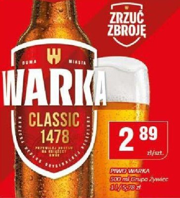 Piwo Warka Classic promocja w Chorten