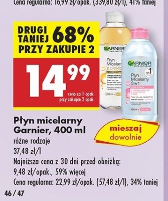 Płyn micelarny do skóry wrażliwej Garnier skin naturals promocja